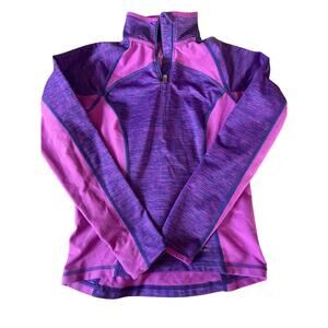 LLBEAN Purple Shirt Quarter Zip  size 8